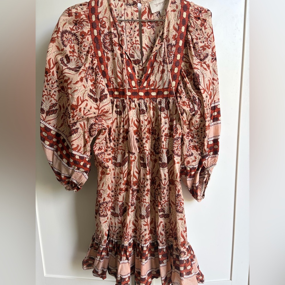 Cleobella Rust and Peach mini Dress sz small